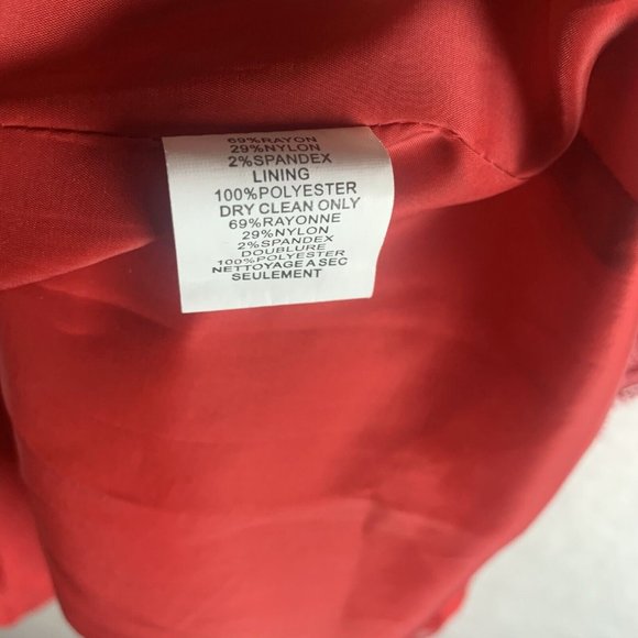 Trina Turk Sheath Dress Women 4 Red Stretch Lace Trim Back Zip Short Sleeve 8120 - Picture 4 of 9